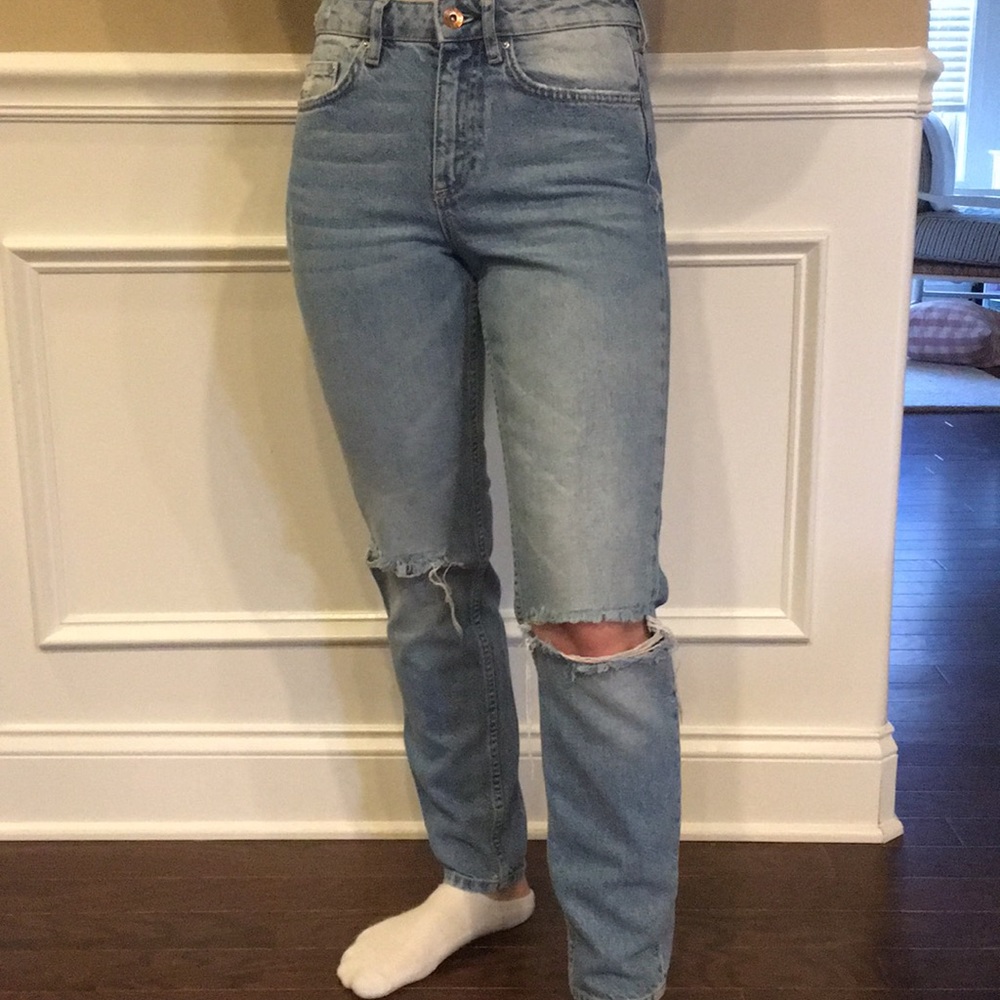 H&M Distressed Mom Jeans